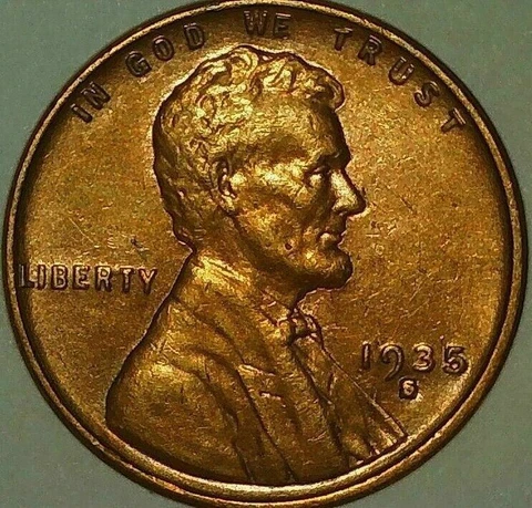 1935-S/S Lincoln Wheat Cent - RARE DDO/DDR w/Die Crack - GEM BU - Free Shipping Cover