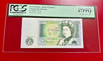 1981-84 GREAT BRITAIN BANK OF ENGLAND ONE POUND PCGS 67PPQ SUPERB GEM NEW - Image 1 of 2