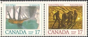 Canada 1979 Writers/Authors/People/Sailing Ship/Horses/Ploughing 2v pr (n45503) - Picture 1 of 1
