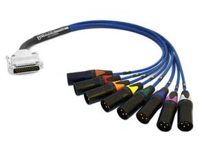 Premium DB25 to XLR-M | Mogami W2932 | 10 FT (Blue w/ Multicolored Boots) - Picture 1 of 1