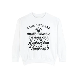 Barbie VS Wednesday Unisex Garment-Dyed Sweatshirt - Picture 1 of 48