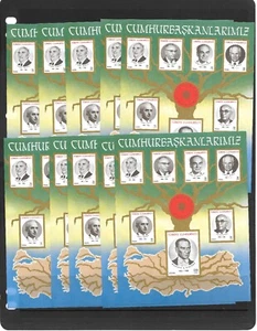 Turkey 1987 Presidents Mini Sheet 10 M/S GEM Mint Never Hinged ** - Picture 1 of 2