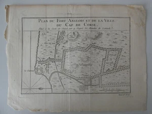 Gravure XVIIIe vers 1750 Plan fort anglois et la ville du cap corse cote guinée - Picture 1 of 1