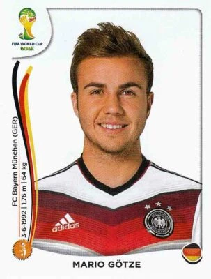 PANINI FUßBALL FIFA WM 2014 BASIL/BRASILIEN Panini sticker football World Cup 2014 No. 500 Mario Götze Germany image new World Cup