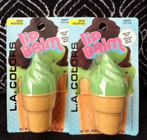 2pk LA COLORS MINT CHIP FLAVOR C68836 TWISTTOP ICE CREAM CONE LIP BALM CHAPSTICK - Picture 1 of 5