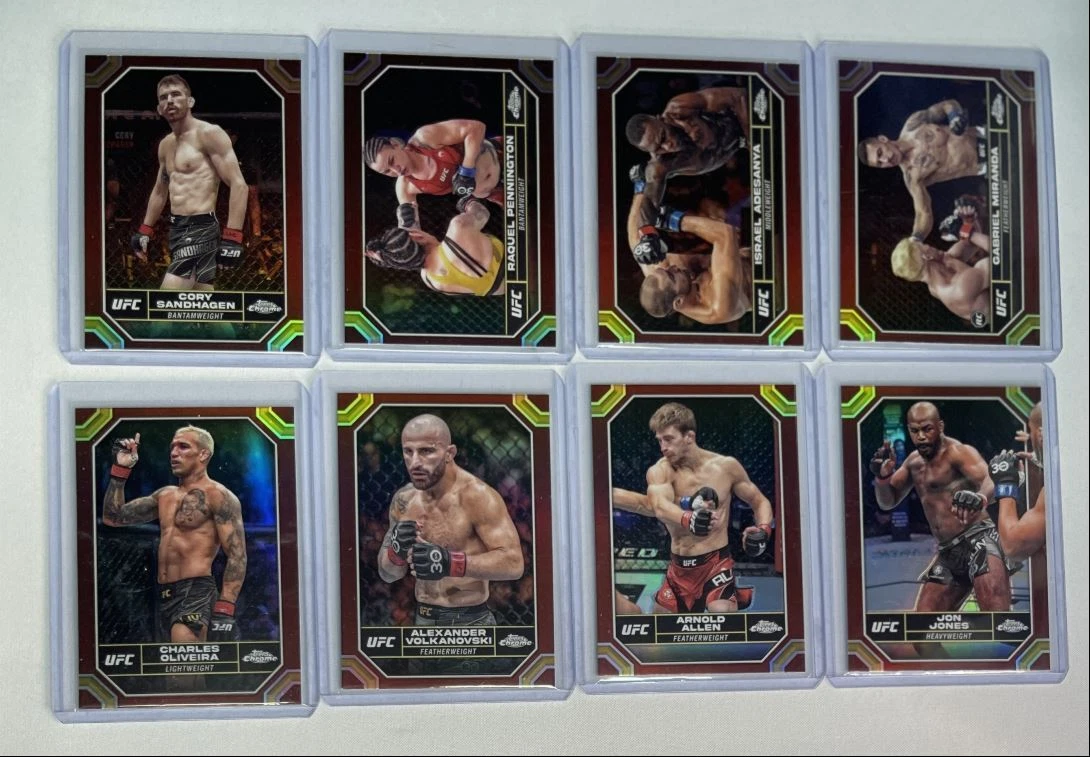 (8) JONES OLIVEIRA ADESANYA ALLEN 2024 TOPPS CHROME UFC MAGENTA Q00OG