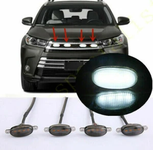 For Toyota Highlander 2017-2019 Smoke Front Grille White LED Light Raptor Style - Picture 1 of 6