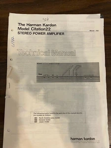 HARMAN KARDON CITATION 22 Manual de Servicio *ORIGINAL* LIBRO O PDF - ENVÍO GRATUITO - Imagen 1 de 1