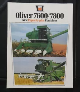 c.1973 "THE OLIVER 7600 7800 SELF-PROPELLED COMBINE" SALES CATALOG BROCHURE NICE - Picture 1 of 10