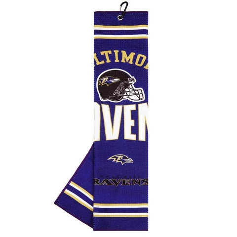 Baltimore Ravens NFL Golf Towel Microfiber Waffle Pattern Unisex Tri-fold Towel Cover
