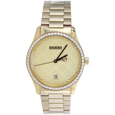 Gucci Ya126461 Diamond Watch G-Timeless 38mm Gold PVD Steel Pattern Dial 1.75 CT - Image 1 of 4