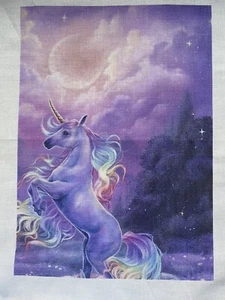1 PEQUEÑO Unicornio 10""x10"" Luna EDREDÓN BLOQUE TELA CUADRADA NIÑOS PEQUEÑOS NIÑOS #1 - Imagen 1 de 2