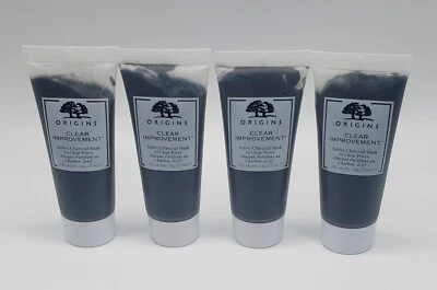 4x Máscara de carbón activa ORIGINS Clear Improvement para limpiar los poros 0,5 oz/15 ml/EA Foto 1 de 3