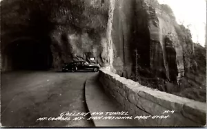 Vintage RPPC Postkarte Auto am Mt Carmel Tunnel Zion Nationalpark UT Springdale - Bild 1 von 3
