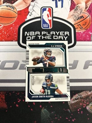 2023 Panini Contenders Football CJ Stroud Jaxon Smith Njigba Round 1 Teal /149 - Image 1 of 2