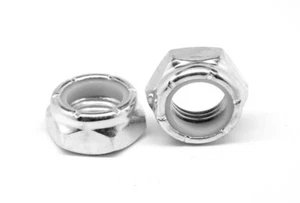 Nyloc de rosca fina 1/4"-28 (tuerca de seguridad de inserción de nylon) NTE delgada chapada en zinc - Imagen 1 de 1