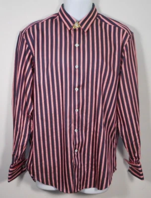 89-M090-32109 Robert Graham gorgeous colorful striped French cuff dress shirt. Foto 1 de 4