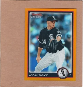 2010 Bowman Chrome Jake Peavy #8 ORANGE REFRACTOR 11/25...EX-NM+.....SEE SCAN - Picture 1 of 2