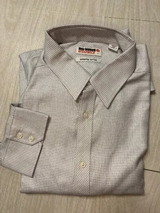 NWOT TED BAKER Endurance Superfine Cotton GRAY WHITE Dress Shirt Sz 17 - Picture 1 of 4