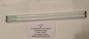 (QTY 2) GE F17T8/SP41/ECO Fluorescent Lamps - 17W - Cool White - GE #45748 - Picture 1 of 4