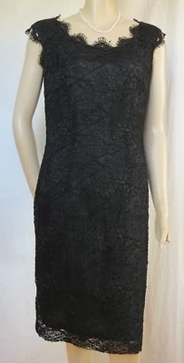 Laura Ashley Cocktail Dress 38 40 Lace Black Wedding Choir Party Dress Evening - Image 1 of 4