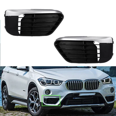Par de cubiertas de bisel de parrilla inferior para parachoques de coche para BMW X1 F48 F49 2015-2018 izquierda+derecha Foto 1 de 4