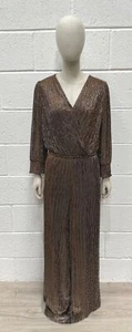 Boden Metallic Pleated Jumpsuit Brown UK 18R 1 RVB001 CP - Picture 1 of 7