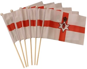 Northern Ireland Waving Hand Flag 6 Pack FREE UK DELIVERY! - Picture 1 of 5