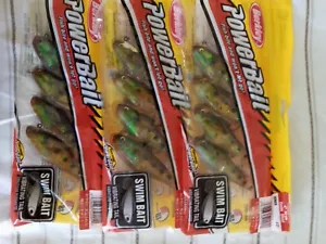 3 Confezioni, 4 Berkley PowerBait 4" Esche da Pesca Pre-Attrecciate/Swim Bait Shad BUNKER - Foto 1 di 3