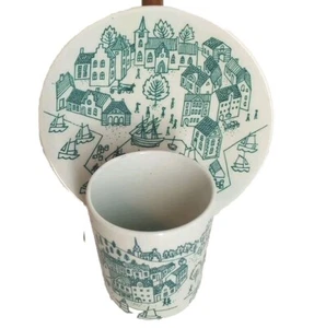 Vintage Nymolle Art Faience Hoyrup Cup & Plate Limited Edition 4006 Denmark MCM - Picture 1 of 9