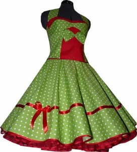 Petticoat Kleid 50th Korsagen grün rot weiße Punkte 36 - Bild 1 von 3