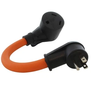 1ft 15 Amp NEMA 5-15P to NEMA TT-30R 30 Amp RV Plug Adapter by AC WORKS® - Picture 1 of 5