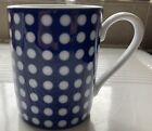 lsa international Kubek do kawy Filiżanka do herbaty Kropki Niebieski Biały Ceramiczny 