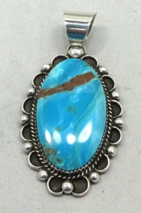Indianer Türkis Anhänger Navajo Kamin Butte Sterlingsilber #50 - Bild 1 von 9