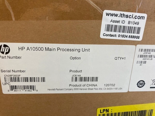 JC614A HP A10500 Main Processing Unit – Brand New In Box Inc del - Image 1 of 2