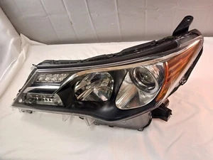 2013-2015 TOYOTA RAV4 LEFT DRIVER SIDE HALOGEN HEADLIGHT OEM LAMP CHROME BEZEL - Picture 1 of 23