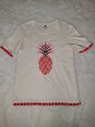 Spartina 449 Kala Pineapple Arden Fringe Shirt M (B)