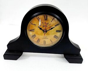 Handmade Vintage Mantel Table Shelf Clock Antique Black Desk Clock Decorative