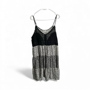 Lidschatten Gr. XL Häkel Minikleid Spaghetti Step Blumen Fee Grunge 1766 - Bild 1 von 11