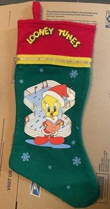 1995 Sylvester & Tweety Vogel Looney Tunes Weihnachtsstrumpf Plüschdekor 12 Zoll Vintage - Bild 1 von 2