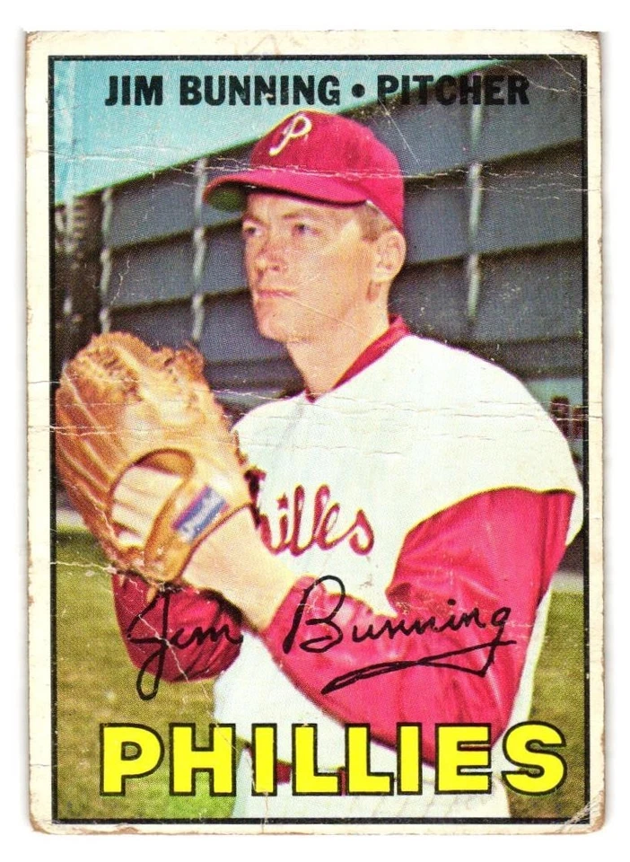 1967 Topps Baseball High #560 Jim Bunning Poor Philadelphia Phillies envío gratuito Foto 1 de 2