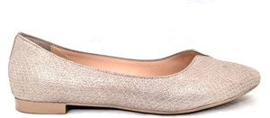 AGL Women's Silver Snake Pink Nude Leather Loafers Flats Shoes US 7.5/37.5 EUC * - Picture 1 of 10