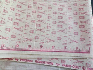 Vintage Quilt Fabric Virginia Robertson 1992 On Pins & Needles Fabri-Quilt - Picture 1 of 2