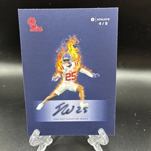 Trey Washington 2024 Onit On Card Auto 4/9 Fire Ole Miss Rebels Football SSP - Bild 1 von 2
