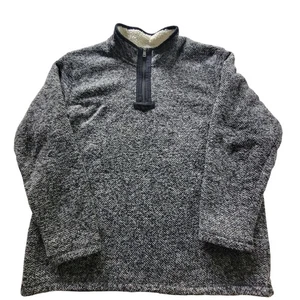Orvis Mens XXL Black White Pullover Fleece Lined Quarter Zip Sweater - Picture 1 of 15
