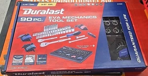 DURALAST 90 Pc 1/4" 3/8" Dr Ratchet Socket SAE METRIC Tool Set 61-500 EVA + Tray - Bild 1 von 2