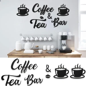 7 Pieces Coffee Bar Sign Rustic Wall Decor Art Wooden Sign with Coffee Beans and - Picture 1 of 7
