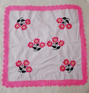 Mexikanische handgewebte weiße Serviette für Tortillas Blumen ~ Neu  - Bild 1 von 6