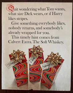 1972 Calvert Whiskey Natale Stampa Vintage Pubblicità Regali Tom Dick & Harry - Foto 1 di 1