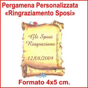 BIGLIETTI PERGAMENA 28pz - RINGRAZIAMENTO SPOSI - Foto 1 di 1